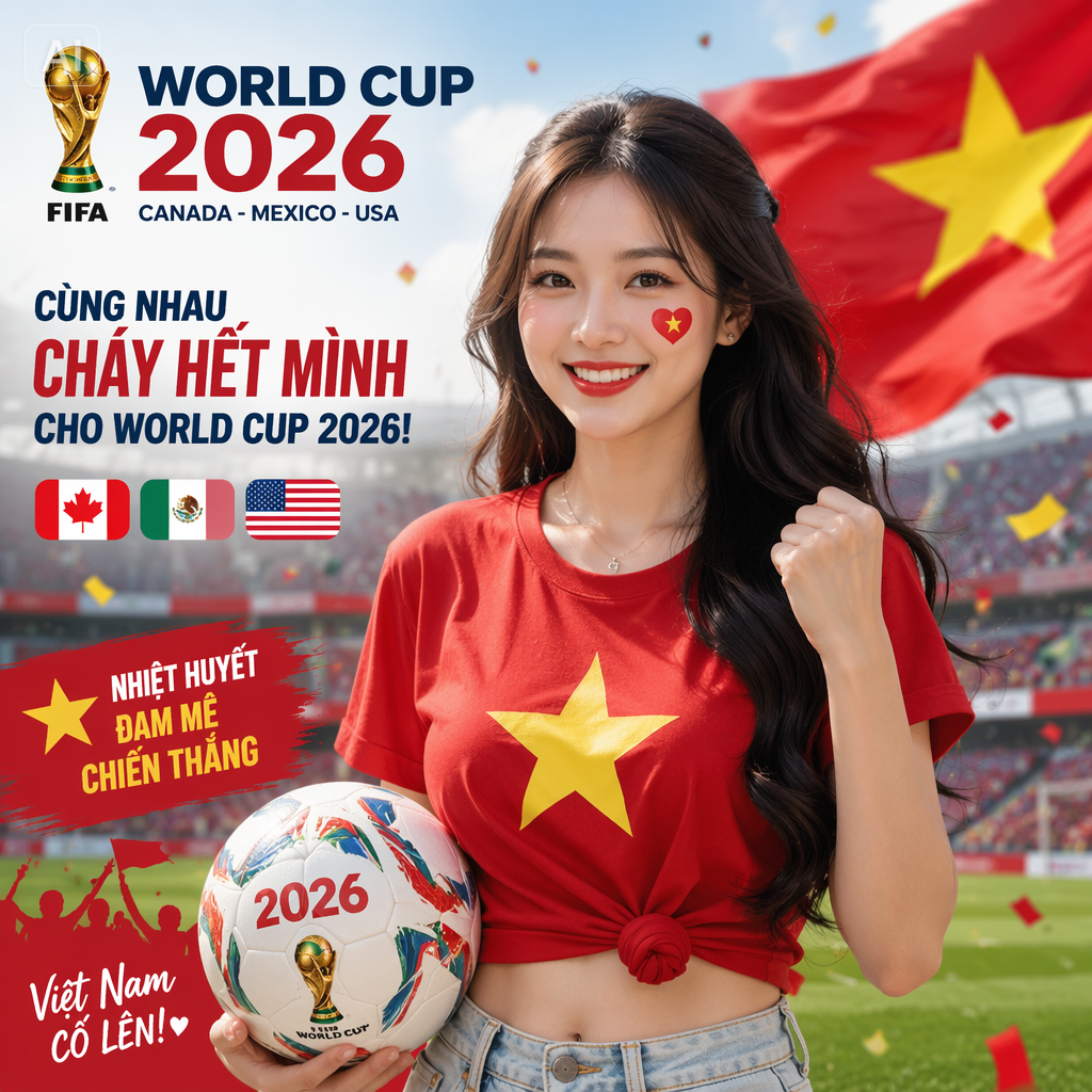 Poster marketing World Cup 2026 tạo bởi Lumina AI
