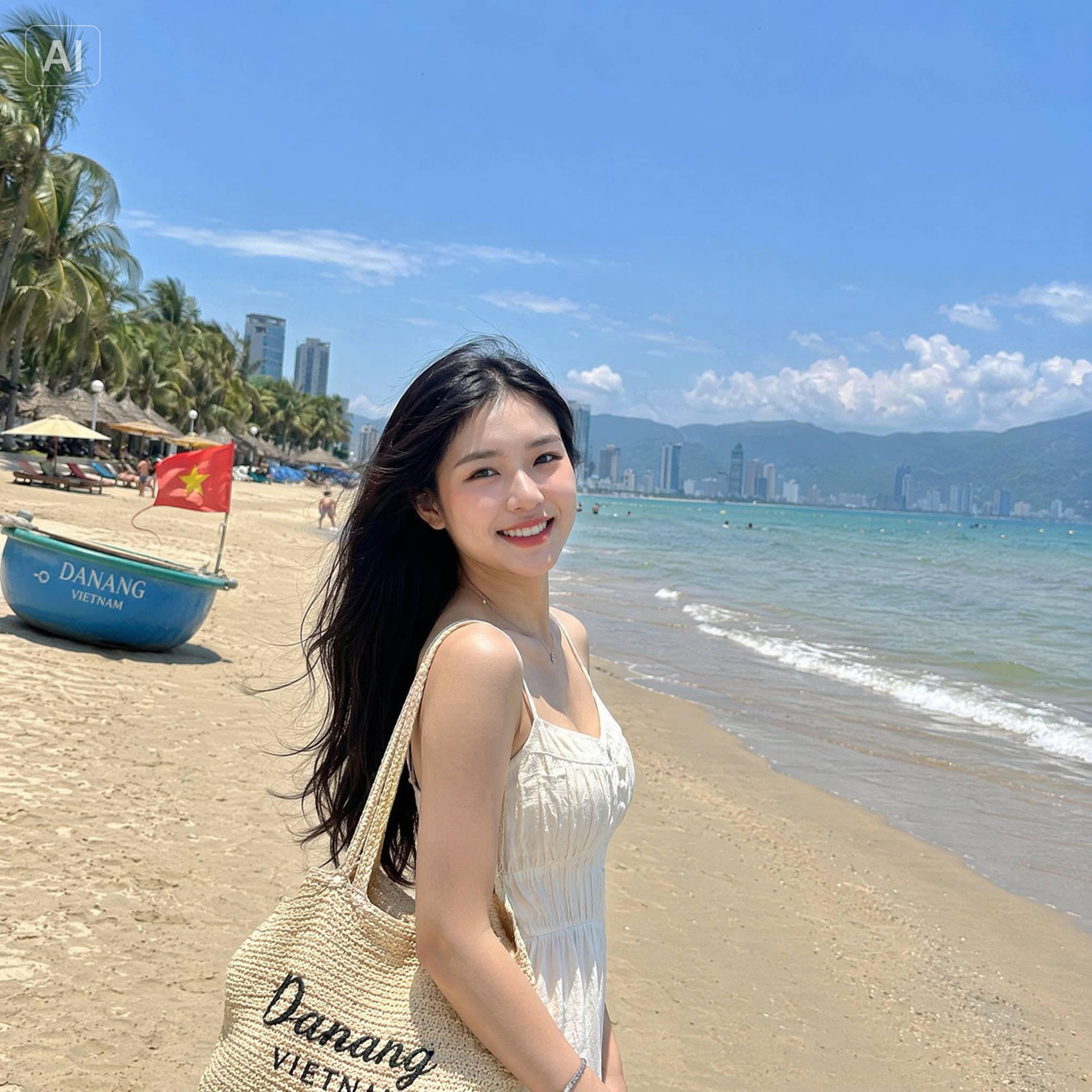 Ảnh lifestyle bãi biển Đà Nẵng tạo bởi Lumina Seedream