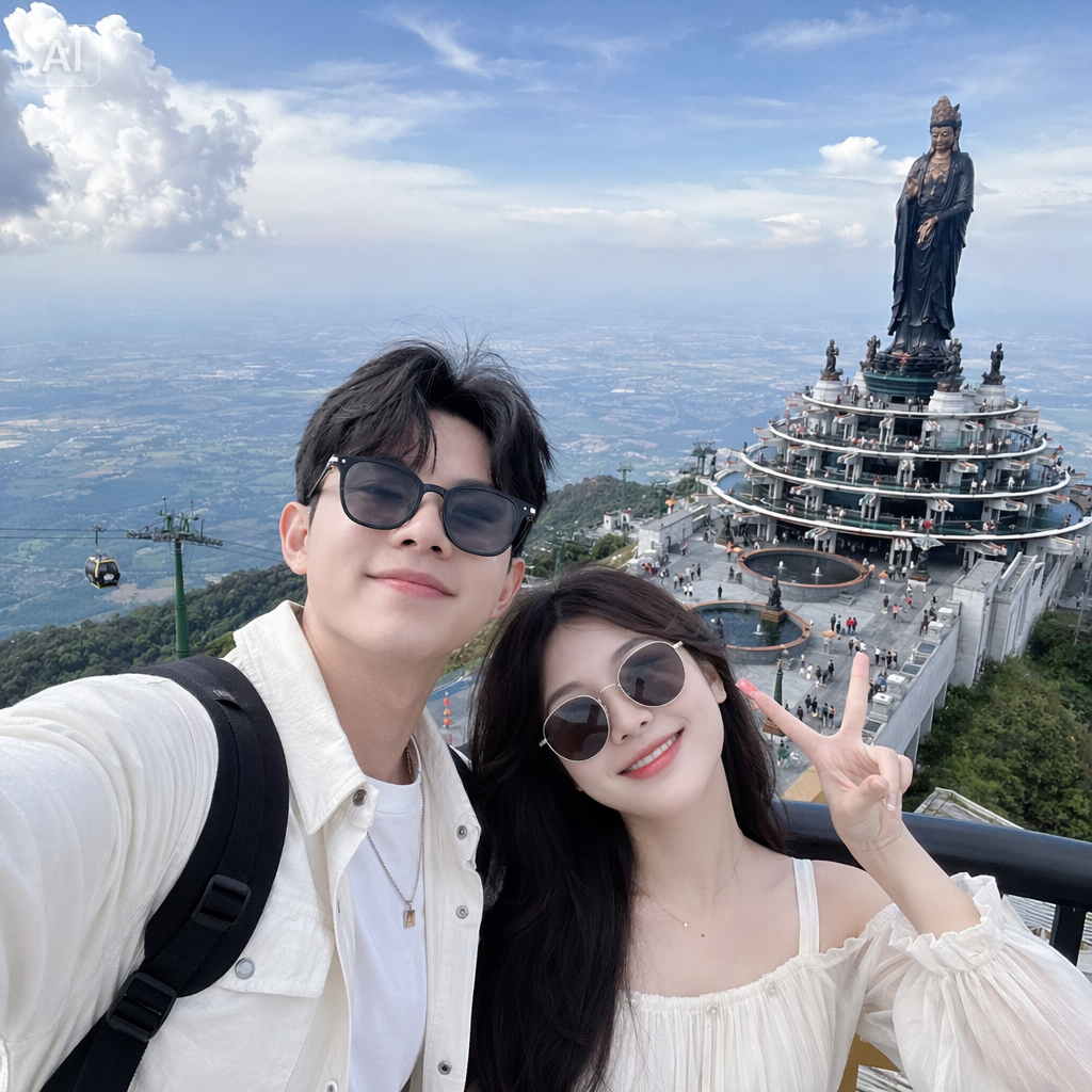 Ảnh couple du lịch realistic tạo bởi Lumina Seedream 5.0